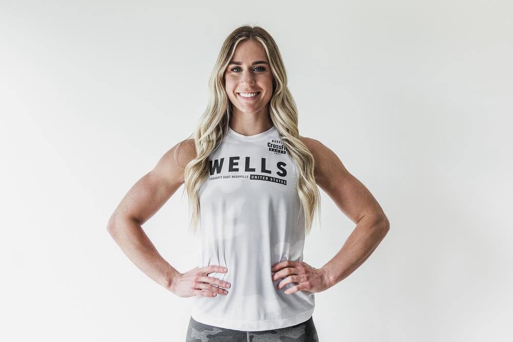 NOBULL Jerseys Ženske - Nobull Crossfit Games® 2021 Wells Bijele Maskirne (468913-ESI)